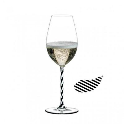 <ファット・ア・マーノ> シャンパーニュ・ワイン・グラス ツイスト ブラック&ホワイト(1個入)x4個